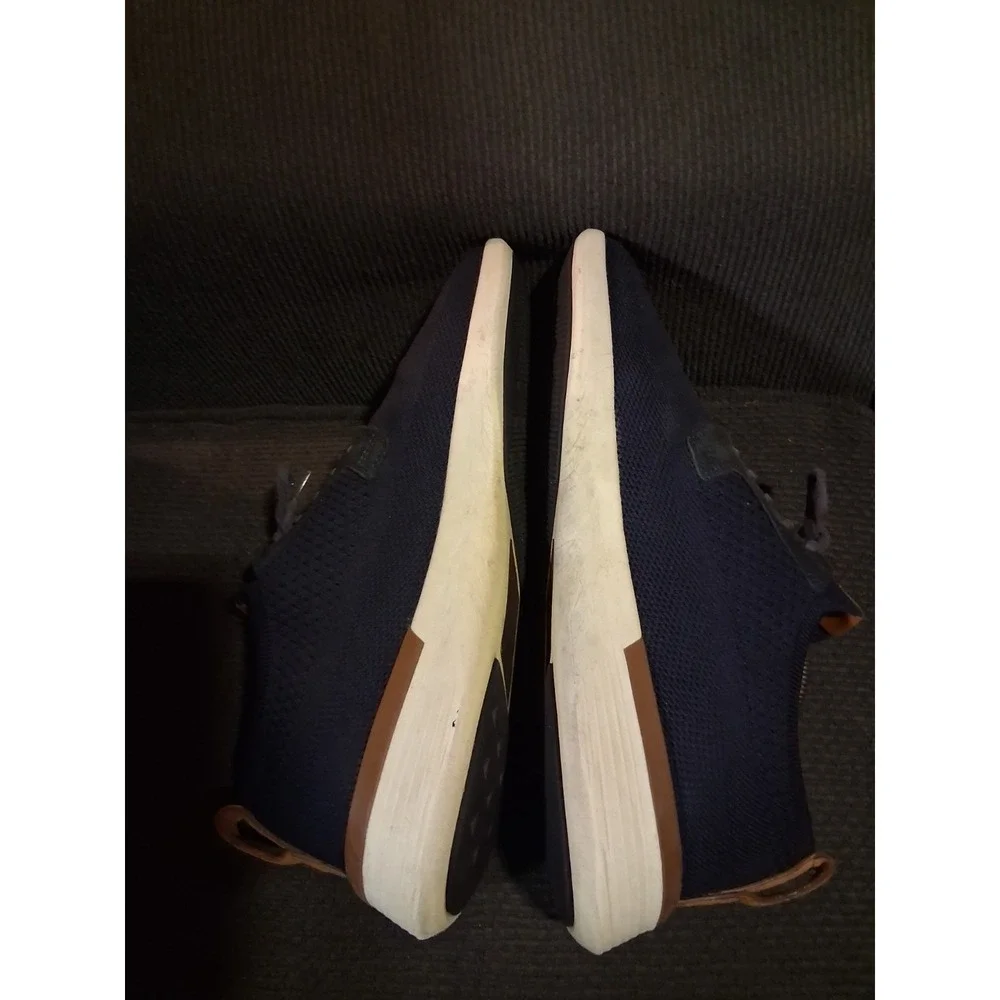 Wolf & Shepherd Swiftknit Derby Shoes Men's Size 11 Navy Leather Pull‎ Tab